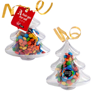 Christmas Candy | Imprinted Acrylic Tree Filled With Mini MMs 50g